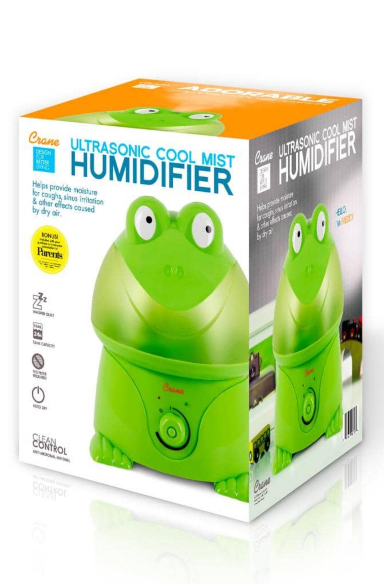 Crane Frog Ultrasonic Humidifier Cool Mist Adorable Kids EE-3191 1 Gallon New - resaled - crane - 854689001014