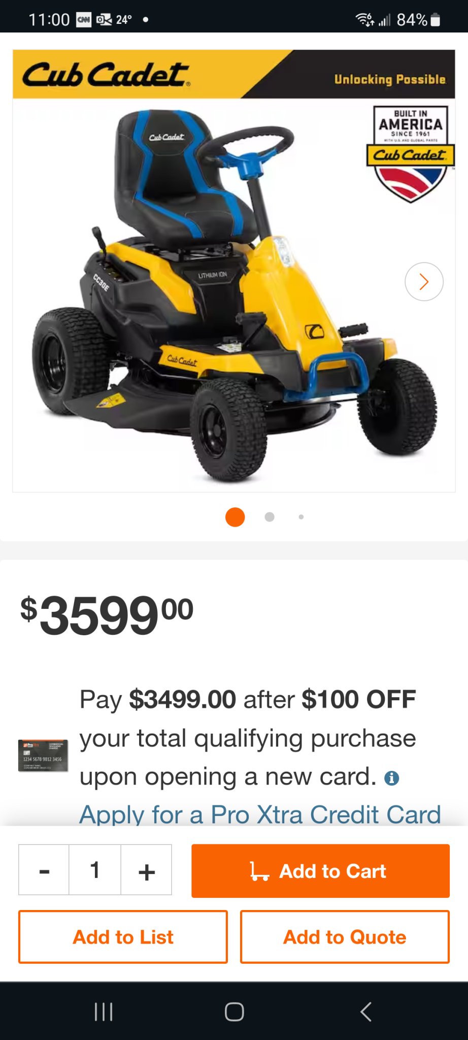 Cub cadet cc30e battery sale