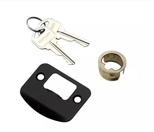 Defiant Tonebridge Matte Black Keyed Entry Door Lever Square Rose 32LS3X900A - resaled - Defiant - 050134008403