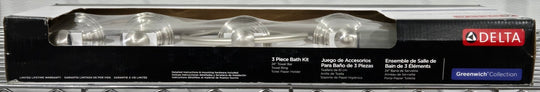 Delta Greenwich 3 Piece Bath Hardware Set Brushed Nickel 138283 with Mounting Hardware - resaled - Delta - 885785382837