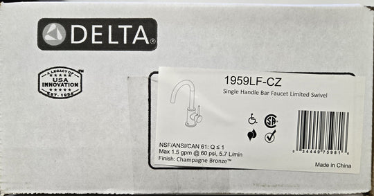 Delta Trinsic Gold Single - Handle Bar Faucet Champagne Bronze 1959LF - CZ Contemporary - resaled - Delta - 034449759816
