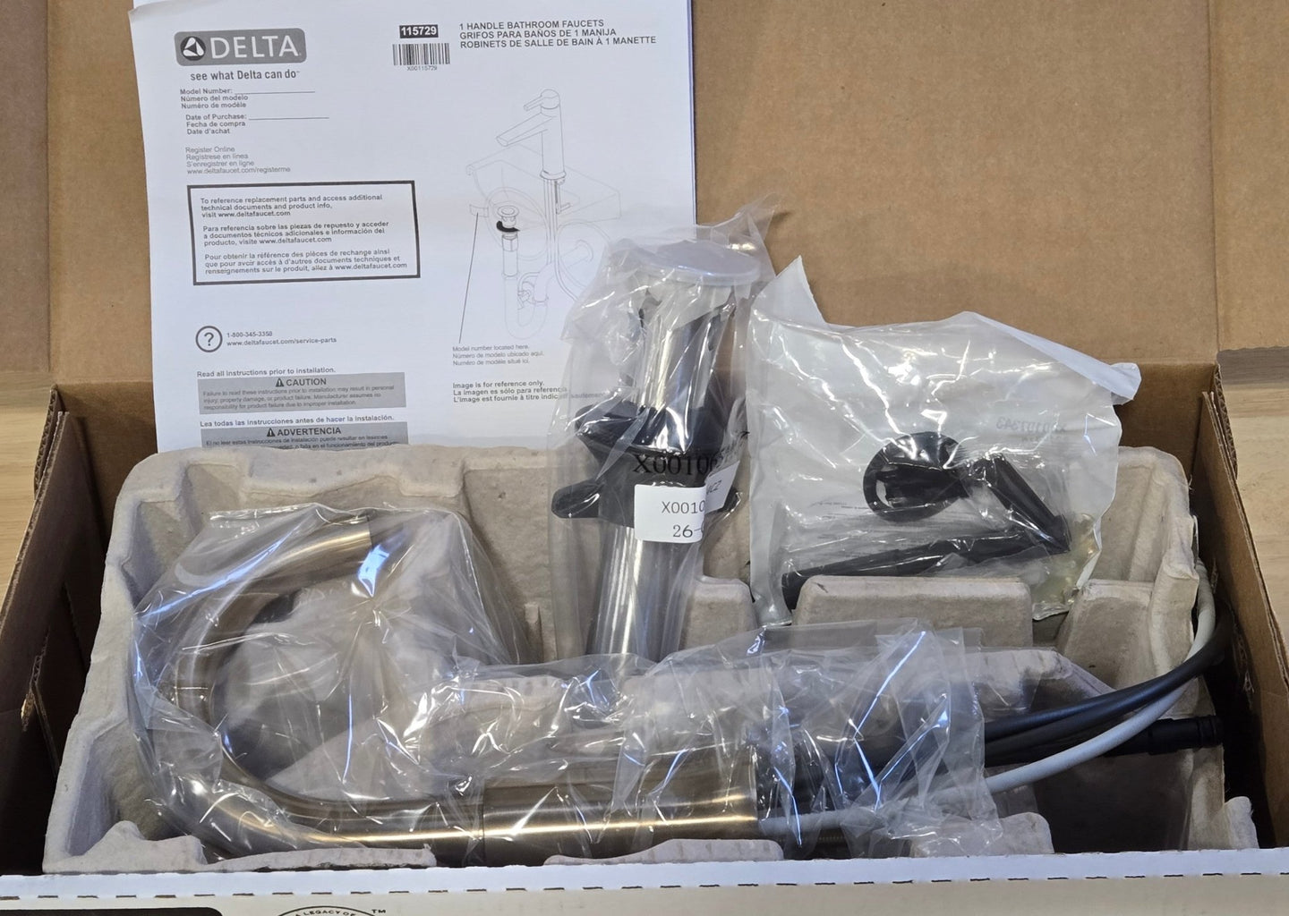 Delta Trinsic Single Hole Single - Handle Bathroom Faucet 559HA - CZ - DST Champagne Bronze Metal Drain Assembly - resaled - Delta - 034449776677