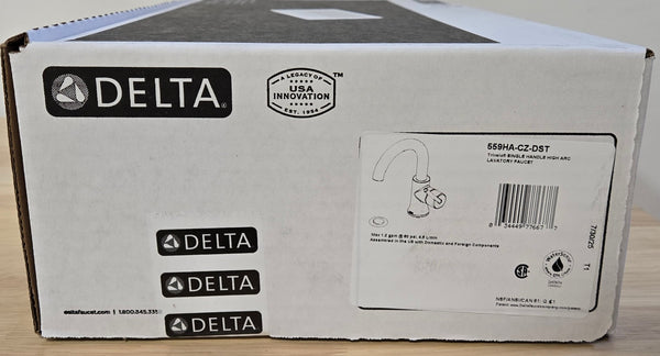 Delta Trinsic Single Hole Single - Handle Bathroom Faucet 559HA - CZ - DST Champagne Bronze Metal Drain Assembly - resaled - Delta - 034449776677