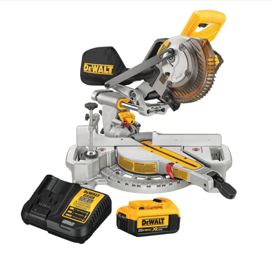 Dewalt 20V MAX Cordless 7 - 1/4 in. Sliding Miter Saw 20V Battery 4.0Ah - resaled - Dewalt - 885911369329