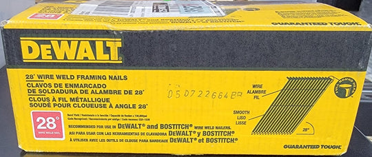 Dewalt DWS8DRG-FH 28Ga Framing Nails 2 3/8" x .120" Wire Weld Galvanized Ring Shank - resaled - Dewalt - 885911473262