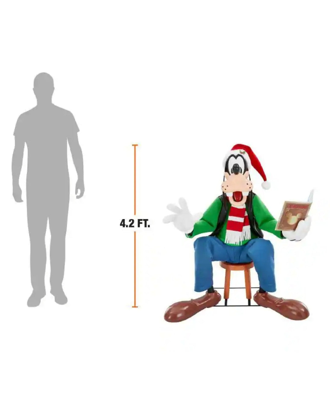 Disney New 4 ft. Animated Holiday Goofy Motion Singing Christmas Decor A4 Foot - resaled - Disney - 842445189021