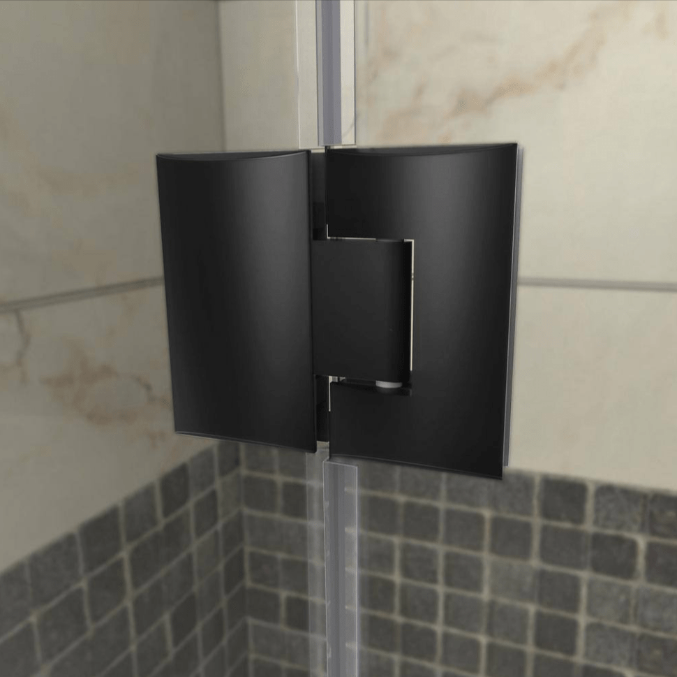 DreamLine Unidoor - X 67 in. to 67.5 in. x 72 in. Frameless Hinged Shower Door Matte Black D3291472L - 09 - resaled - DreamLine - 849388045803