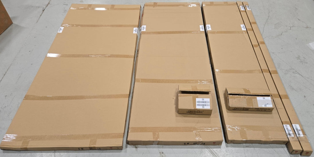 DreamLine Unidoor - X 67 in. to 67.5 in. x 72 in. Frameless Hinged Shower Door Matte Black D3291472L - 09 - resaled - DreamLine - 849388045803