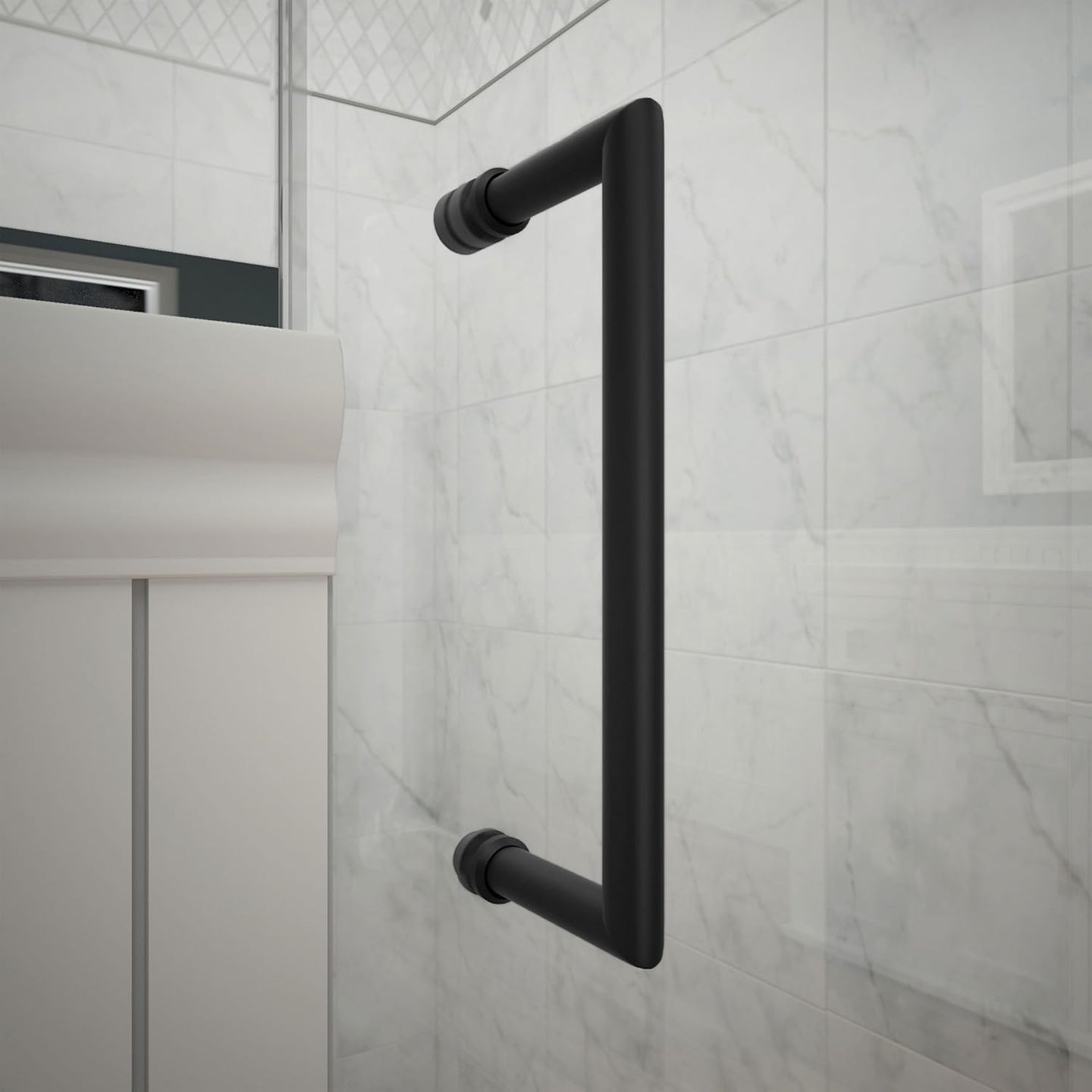 DreamLine Unidoor - X 67 in. to 67.5 in. x 72 in. Frameless Hinged Shower Door Matte Black D3291472L - 09 - resaled - DreamLine - 849388045803