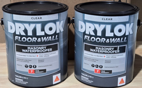 Drylok 1 gal. Clear Masonry Waterproofer Lot of 2x Interior Exterior Floor Wall Basement Gallon - resaled - Drylok - 079941209131