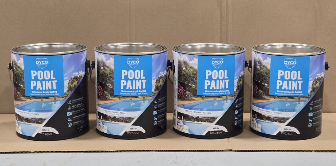 Dyco Paints Lot of 4x Pool Paint 1 Gal. 3150 White Semi - Gloss Acrylic Exterior Paint - resaled - Dyco Paints - 029401315018