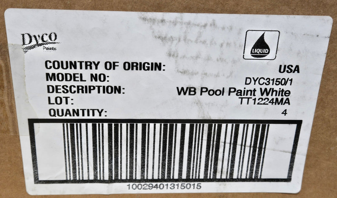Dyco Paints Lot of 4x Pool Paint 1 Gal. 3150 White Semi - Gloss Acrylic Exterior Paint - resaled - Dyco Paints - 029401315018