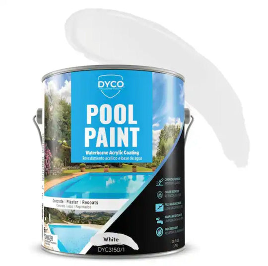 Dyco Paints Pool Paint 1 Gal. 3150 White Semi - Gloss Acrylic Exterior Paint - resaled - Dyco Paints - 029401315018