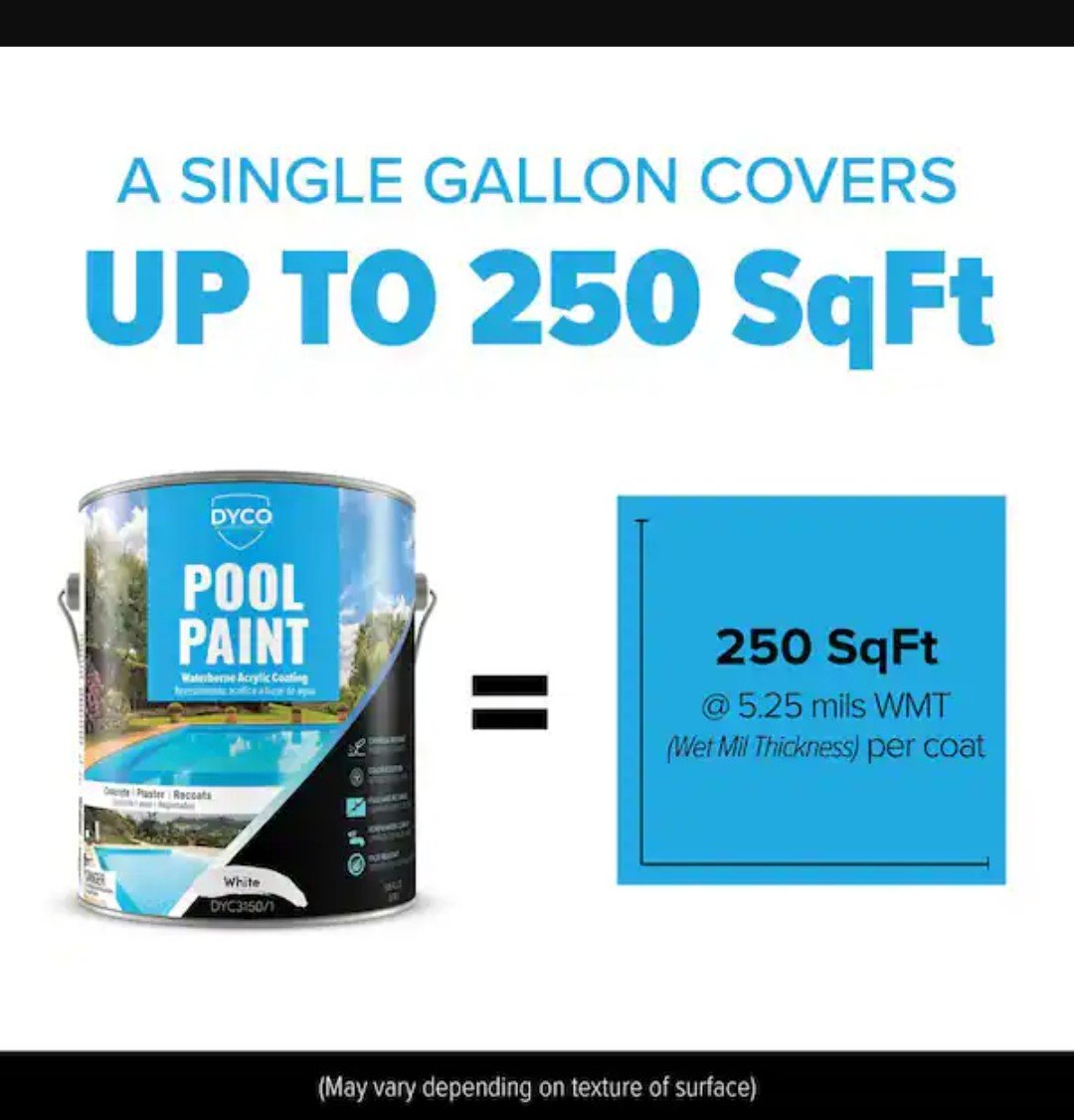 Dyco Paints Pool Paint 1 Gal. 3150 White Semi - Gloss Acrylic Exterior Paint - resaled - Dyco Paints - 029401315018