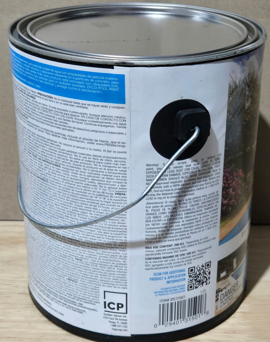 Dyco Paints Pool Paint 1 Gal. 3150 White Semi - Gloss Acrylic Exterior Paint - resaled - Dyco Paints - 029401315018