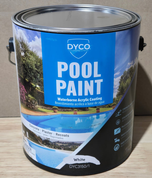 Dyco Paints Pool Paint 1 Gal. 3150 White Semi - Gloss Acrylic Exterior Paint - resaled - Dyco Paints - 029401315018