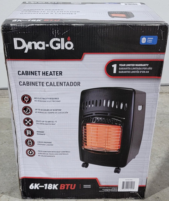 Dyna-Glo Cabinet Heater LP Propane RA18LPDG 6k-18k BTU 600 sq ft - resaled - Dyna-Glo - 872076015901