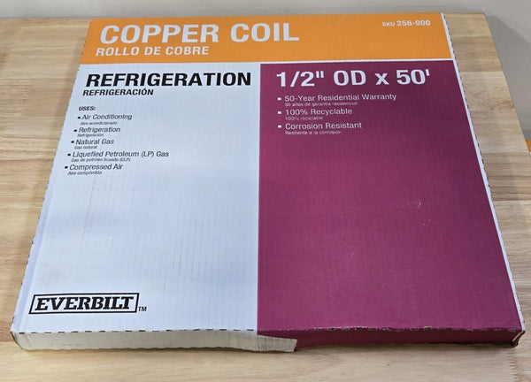 Everbilt 1/2 in. x 50 ft. Soft Copper Refrigeration Coil Tubing Roll - resaled - Everbilt - 685768328544