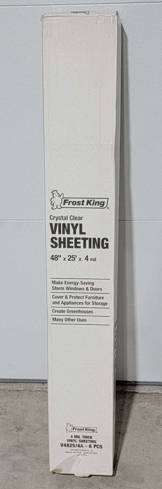 Frost King Lot of 6 Vinyl Sheeting Roll 48" x 25' Crystal Clear 4 Mil V4825/4 Door Window Paint Greenhouse - resaled - Frost King - 077578031187