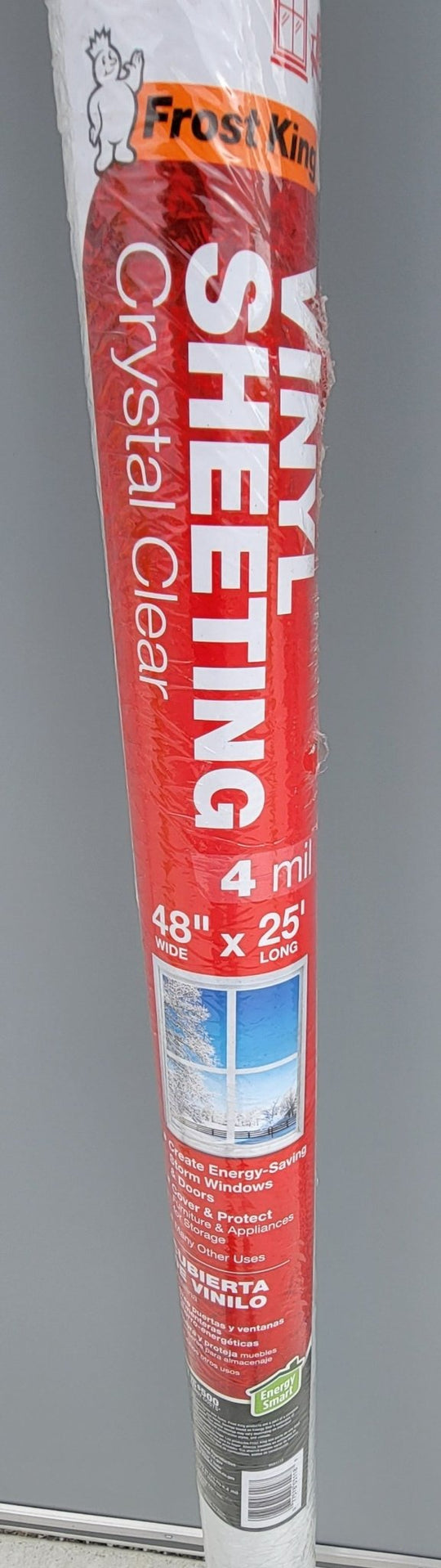 Frost King Lot of 6 Vinyl Sheeting Roll 48" x 25' Crystal Clear 4 Mil V4825/4 Door Window Paint Greenhouse - resaled - Frost King - 077578031187