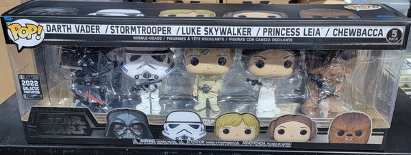 Funko Pop! Star Wars 5 pack 2022 Galactic Convention Exclusive 64122 Vader Skywalker - resaled - Funko - 889698641227