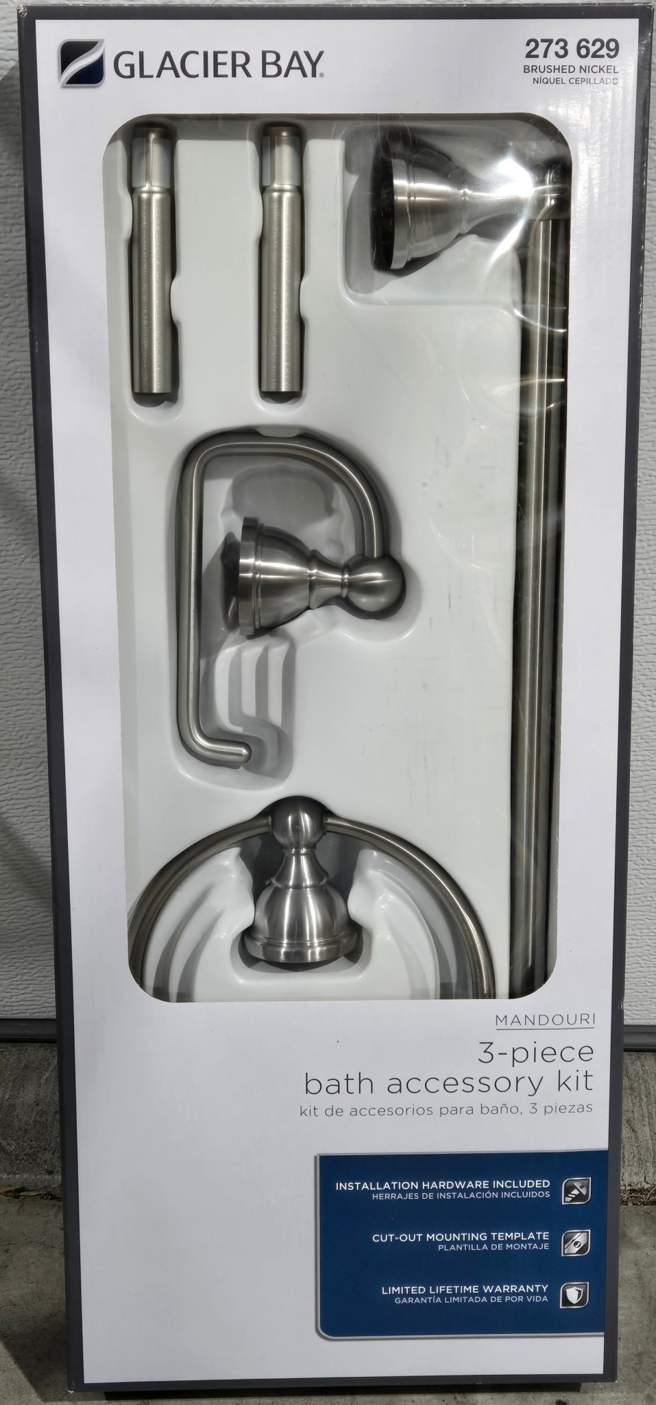 Glacier Bay Mandouri 3 - Piece Bath Hardware Kit Brushed Nickel 262A - 8804 - resaled - Glacier Bay - 6925699922621