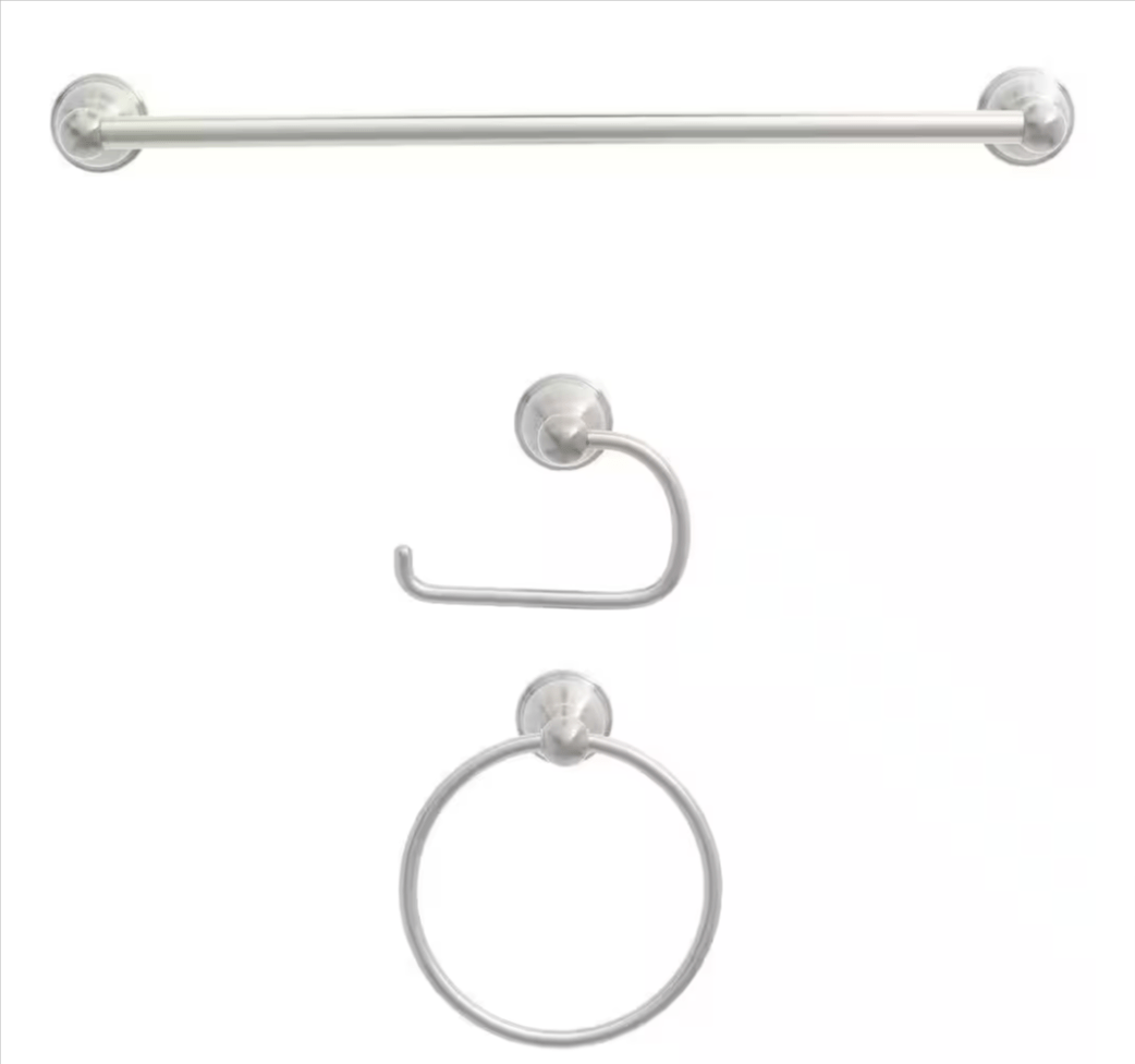 Glacier Bay Mandouri 3 - Piece Bath Hardware Kit Brushed Nickel 262A - 8804 - resaled - Glacier Bay - 6925699922621