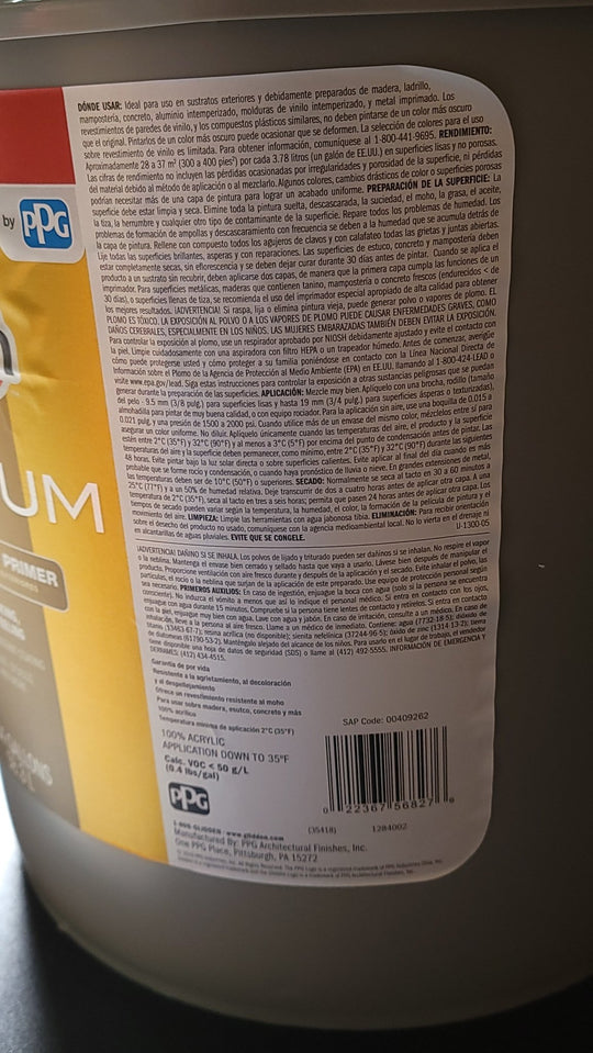 Glidden Premium Exterior Flat Paint PPG1075-2 Almond Milk 5 Gallon Bucket PPG House - resaled - Glidden - 022367568276