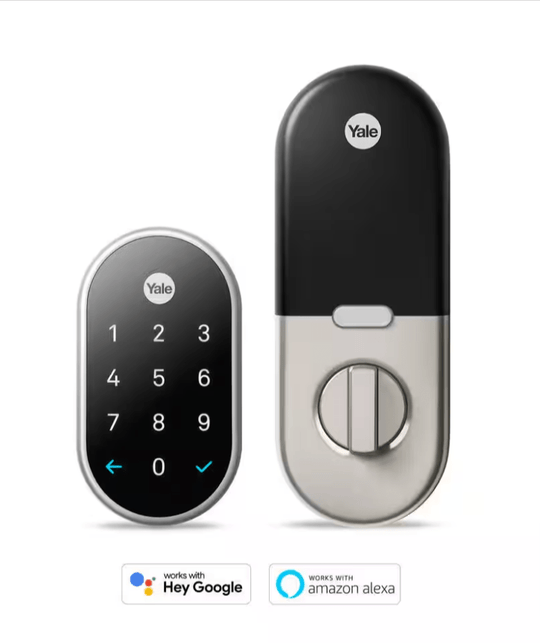 Google Nest x Yale Smart Lock Deadbolt Satin Nickel RB - YRD540 - WV - 619 Wifi Bluetooth Connect Tamper Proof - resaled - Nest - 081023007177