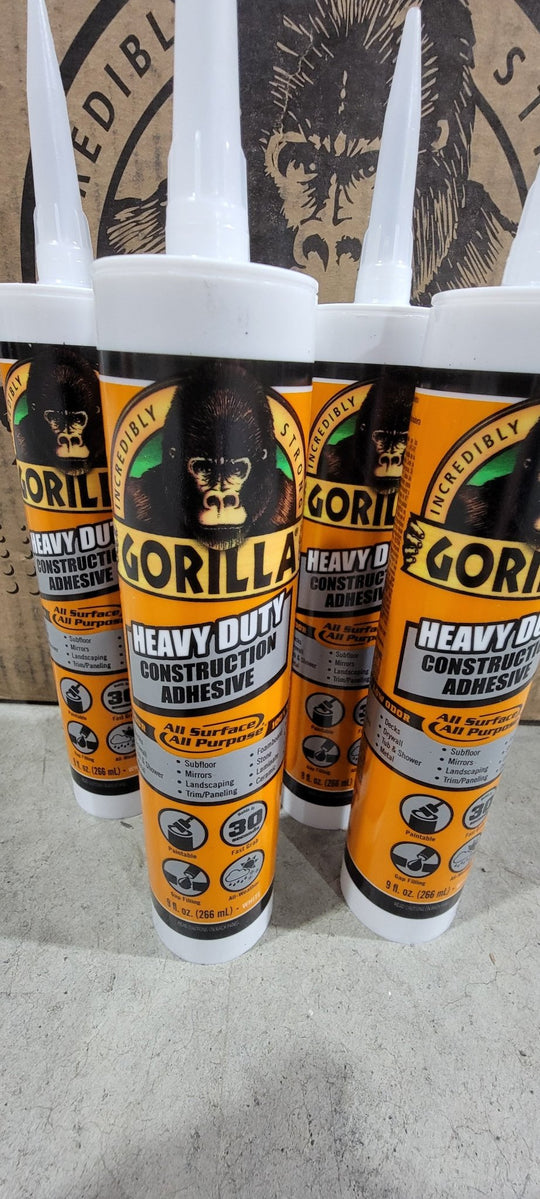 Gorilla 6 Pack Heavy Duty Construction Adhesive 9oz Tube Waterproof White 8010003 - resaled - Gorilla - 052427801005