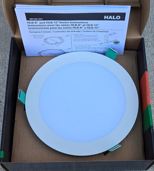 Halo HLB 8 in. Adjustable CCT Canless IC Rated Dimmable Indoor, Outdoor Integrated LED Recessed Light Kit - resaled - Halo - 080083150601