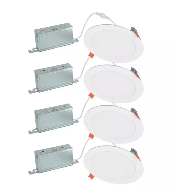 HALO HLBSL 6 in. Can Less Integrated LED White 4 - Pack HLBSL609FS5 - 4PK 900 Lumens 5CCT - resaled - Halo - 080083297283