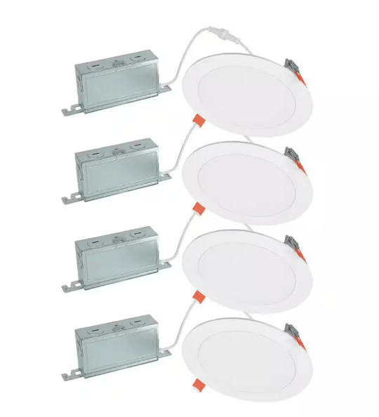 HALO HLBSL 6 in. Can Less Integrated LED White 4 - Pack HLBSL609FS5 - 4PK 900 Lumens 5CCT - resaled - Halo - 080083297283