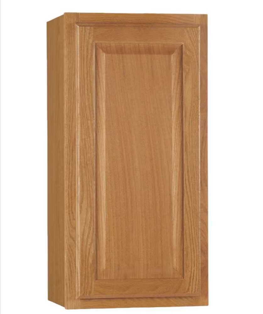 HAMPTON BAY 15 in. W x 12 in. D x 30 in. H Assembled Wall Kitchen Cabinet Medium Oak KW1530 - MO - resaled - Hampton Bay - 094803042374
