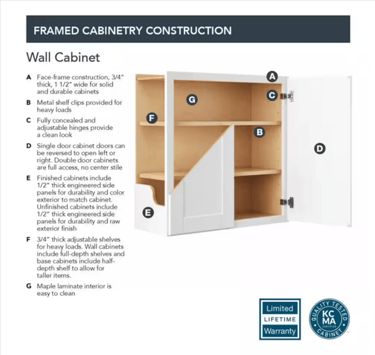 HAMPTON BAY 15 in. W x 12 in. D x 30 in. H Assembled Wall Kitchen Cabinet Medium Oak KW1530 - MO - resaled - Hampton Bay - 094803042374