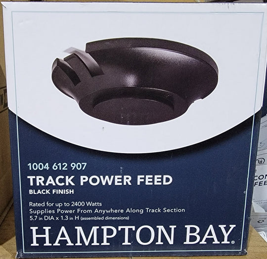 Hampton Bay 2400-Watt Black Linear Track Floating Power Feed 804889 1004 612 907 - resaled - Hampton Bay - 887480048896