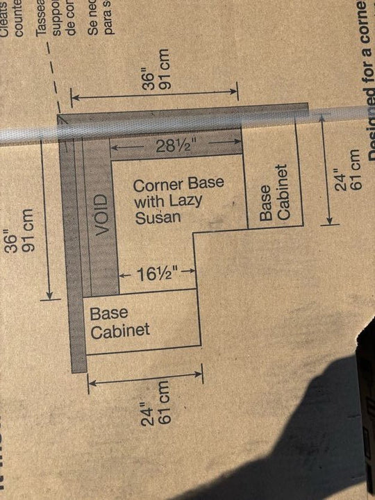 Hampton Bay 25 in. W x 16.5 in. D x 34.5 in. H Assembled Lazy Susan Corner Base Kitchen Cabinet Medium Oak KBLS36 - MO - resaled - Hampton Bay - 094803042558