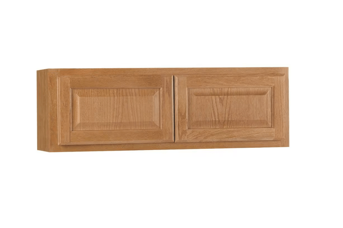 Hampton Bay 30 in. W x 12 in. D x 12 in. H Assembled Wall Bridge Kitchen Cabinet Medium Oak KW3012 - MO - resaled - Hampton Bay - 094803100319