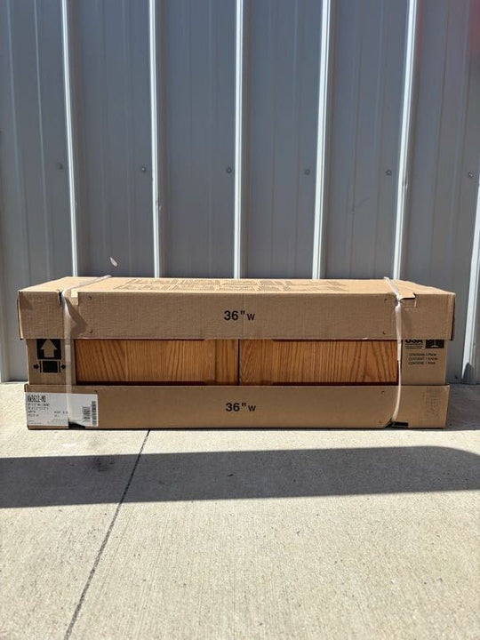 Hampton Bay 36 in. W x 12 in. D x 12 in. H Assembled Wall Bridge Kitchen Cabinet Medium Oak KW3612 - MO - resaled - Hampton Bay - 094803174488