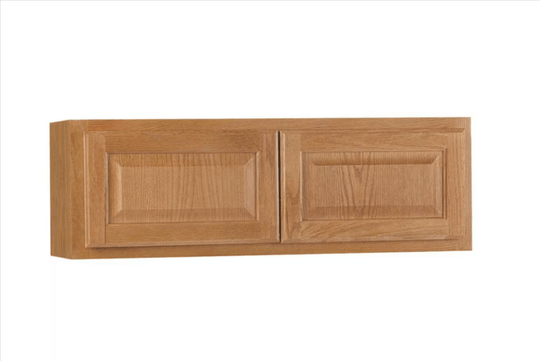 Hampton Bay 36 in. W x 12 in. D x 12 in. H Assembled Wall Bridge Kitchen Cabinet Medium Oak KW3612 - MO - resaled - Hampton Bay - 094803174488