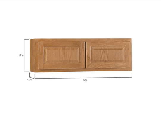 Hampton Bay 36 in. W x 12 in. D x 12 in. H Assembled Wall Bridge Kitchen Cabinet Medium Oak KW3612 - MO - resaled - Hampton Bay - 094803174488