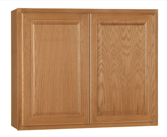 HAMPTON BAY 36 in. W x 12 in. D x 30 in. H Assembled Wall Kitchen Cabinet Medium Oak KW3630 - MO - resaled - Hampton Bay - 094803174587