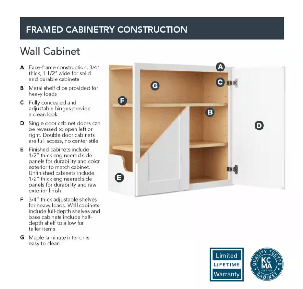 HAMPTON BAY 36 in. W x 12 in. D x 30 in. H Assembled Wall Kitchen Cabinet Medium Oak KW3630 - MO - resaled - Hampton Bay - 094803174587