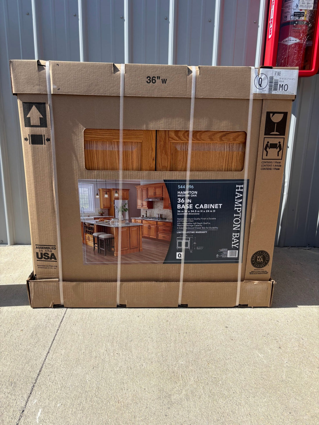 Hampton Bay 36 in. W x 24 in. D x 34.5 in. H Assembled Base Kitchen Cabinet Medium Oak KB36 - MO - resaled - Hampton Bay - 094803042510