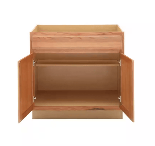 Hampton Bay 36 in. W x 24 in. D x 34.5 in. H Assembled Base Kitchen Cabinet Medium Oak KB36 - MO - resaled - Hampton Bay - 094803042510