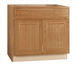 Hampton Bay 36 in. W x 24 in. D x 34.5 in. H Assembled Sink Base Kitchen Cabinet Medium Oak KSB36 - MO - resaled - Hampton Bay - 094803042527