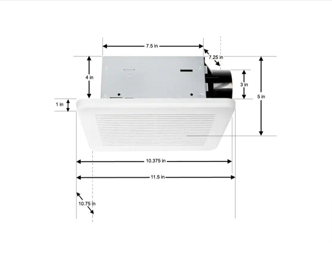 Hampton Bay 50 CFM Bathroom Exhaust Fan Wall Ceiling Mount Roomside Installation ENERGY STAR - resaled - Hampton Bay - 820633936770