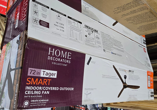 Home Decorators Collection Tager 72 in. Smart Indoor/Outdoor Matte Black with Whiskey Barrel Blades Ceiling Fan with Remote Powered by Hubspace - resaled - Home Decorators Collection - 840059610757