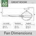 Hunter Orchestra 60 in. Indoor Matte Black Ceiling Fan 51747 Remote Light Kit - resaled - Hunter - 049694517470