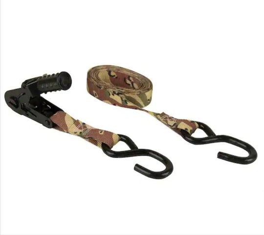 Keeper Lot of 8x Desert Camo Ratchet Strap 1 in. x 12 ft. 500 lbs. Tie Down - resaled - Keeper - 051643473058